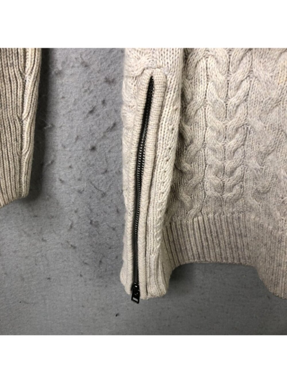 Athleta Sweater Women M Beige Cashmere Cable Knit Quiet Luxury Fisherman Neutral - Picture 10 of 16